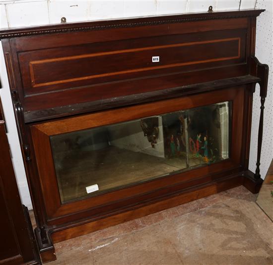 Edwardian inlaid overmantel mirror(-)P